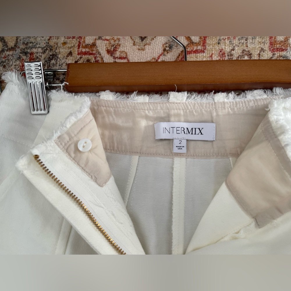 INTERMIX HIGH WAISTED White Wide Leg Pants - Picture 8 of 12